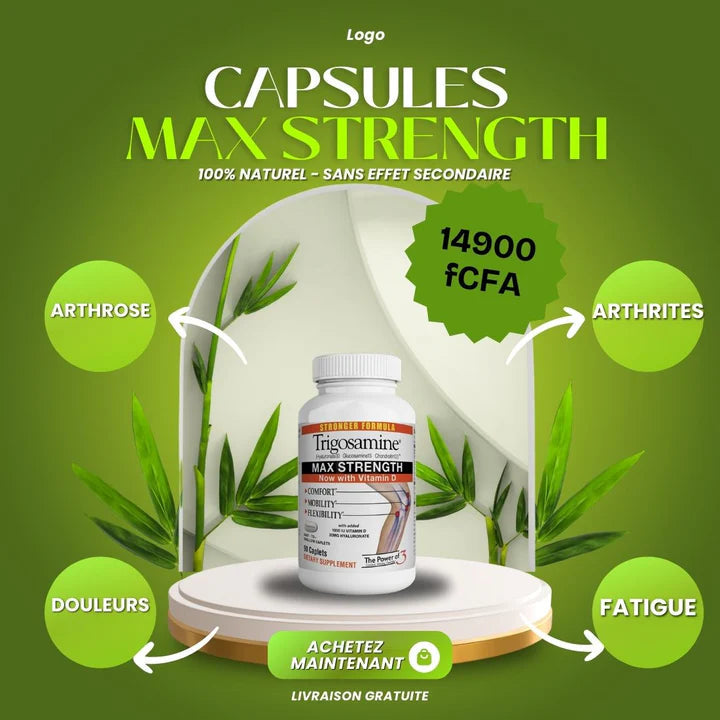 🌟 Capsules Trigosamine - Traitement Définitif des Os Forts Et douleurs articulaires  (90 Capsules) 🌟