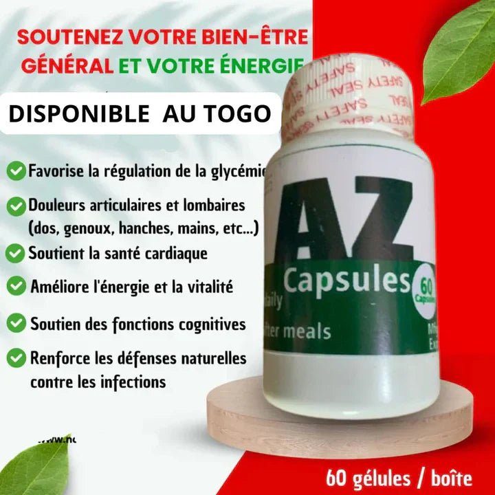 CAPSULES AZ POUR LE TRAITEMENT DU DIABETE; LE BIEN-ETRE GENERAL AT POUR LES DOULEURS ARTICULAIRES ET OCULAIRE  (COMPLEMENT ALIMENTAIRE)