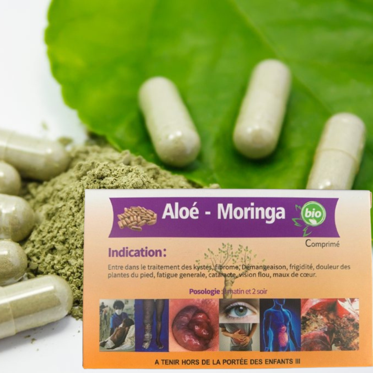 Capsules à base du Moringa (100 Capsules dans la boite)