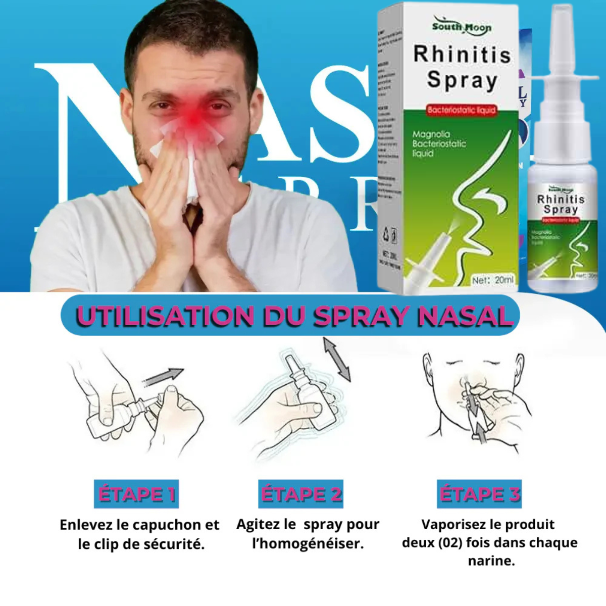 Spray nasal anti Rhinite & sinusite – Pour une respiration fluide et naturelle.