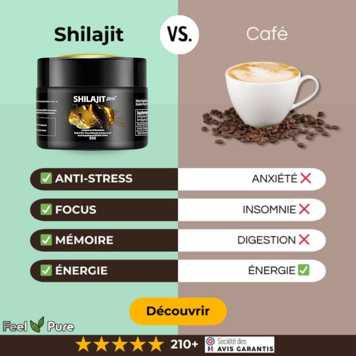 Shilajit Naturel de L'Himalaya : Source de Vitalité et de Bien-être Exceptionnels (avec plus de 85 minéraux et oligo-éléments bénéfiques pour la santé.)
