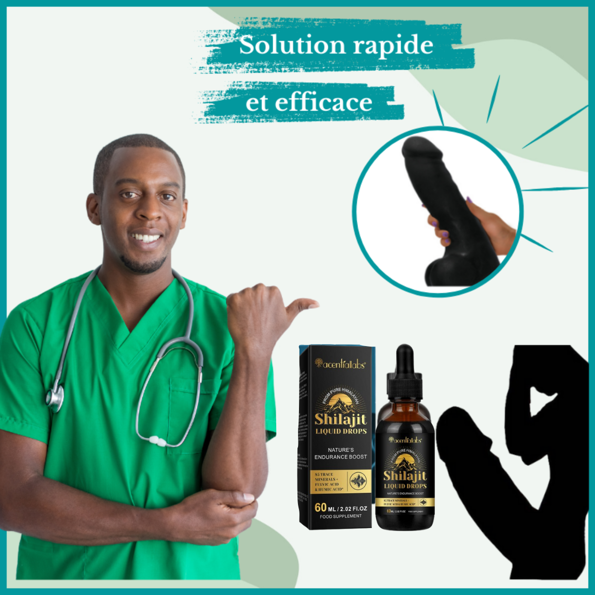 Gouttes de Shilajit Liquide 100% Pur