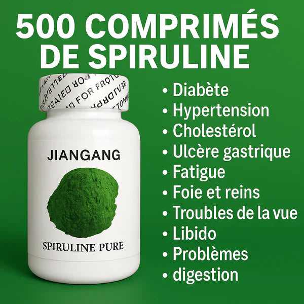 🌟 Capsules Super Spiruline - Super Aliment (500 Comprimés) pour un Traitement Définitif en 10 Jours et pour un Bien-Être Général ! 💪